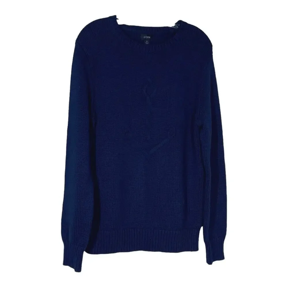 J. Crew Cotton Cable Knit Anchor Nautical Sweater